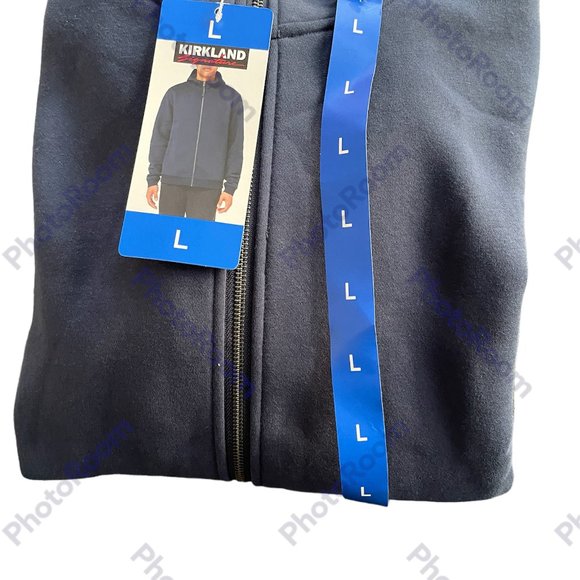 Men's Full Zip Hoodie Jacket, Kirkland signature, L, Blue, NWT - Picture 9 of 12